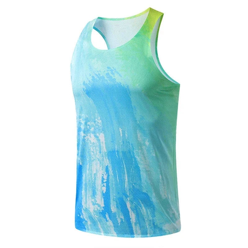 Men's Sports Vest Marathon Running Sleeveless Quick Drying Vest Ultra Light Track Field Polyester Jersey Breathable Sportswear