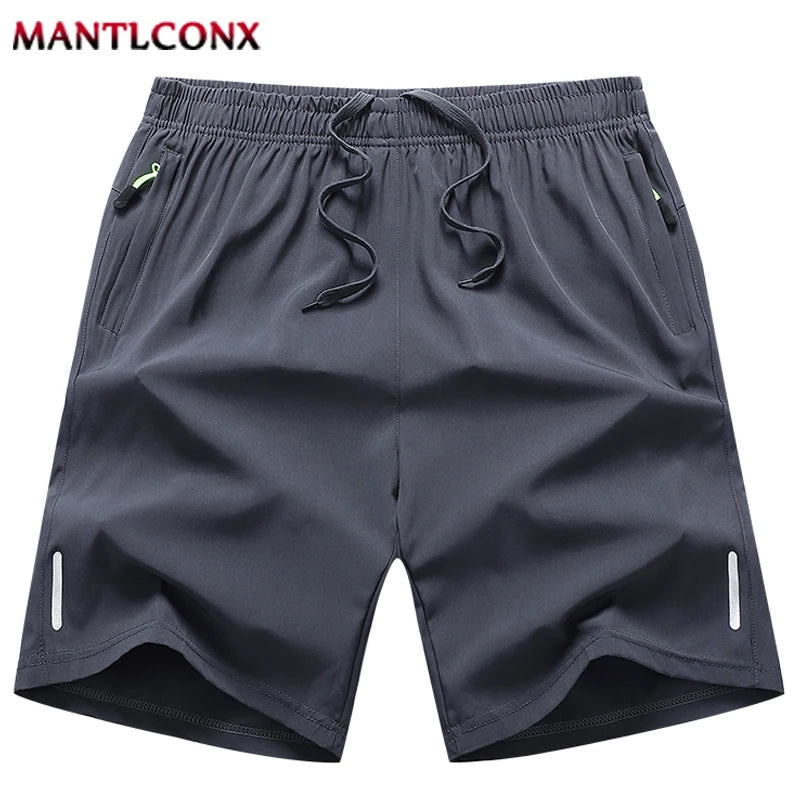 Summer Men's Shorts Cool Sportswear Running Sport Shorts Casual Bottoms Gym Fitness Training Jogging Short Pants Men Black Gray