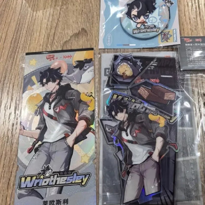Genshin Impact Wriothesley Klee Cosplay Anime Cartoon Acrylic Standing sign badge brooch  set  Accessories Ornament Xmas Gift