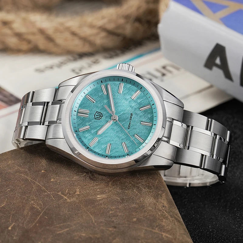 Watchdives WD0003B ‌Quartz Watches ‌VH31 Movement Aventurine Dial Watch 100m Waterproof Sapphire Crystal 36mm Vintage Watch