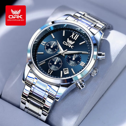 OPK 6052 Mens Watch Automatic Date Stainless steel Band High Quality Men's Watches