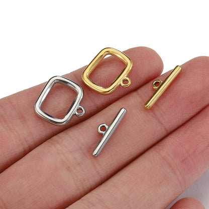 4sets Stainless Steel OT Toggle Clasp Rectangle OT Connectors for Jewelry Making DIY Necklace Bracelets Hooks Supplies