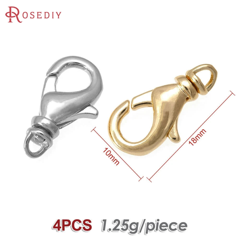 18K Gold Color Brass Rotatable Lobster Clasps Connect Clasps Jewelry Necklaces Bracelets Making Diy Findings Accessories