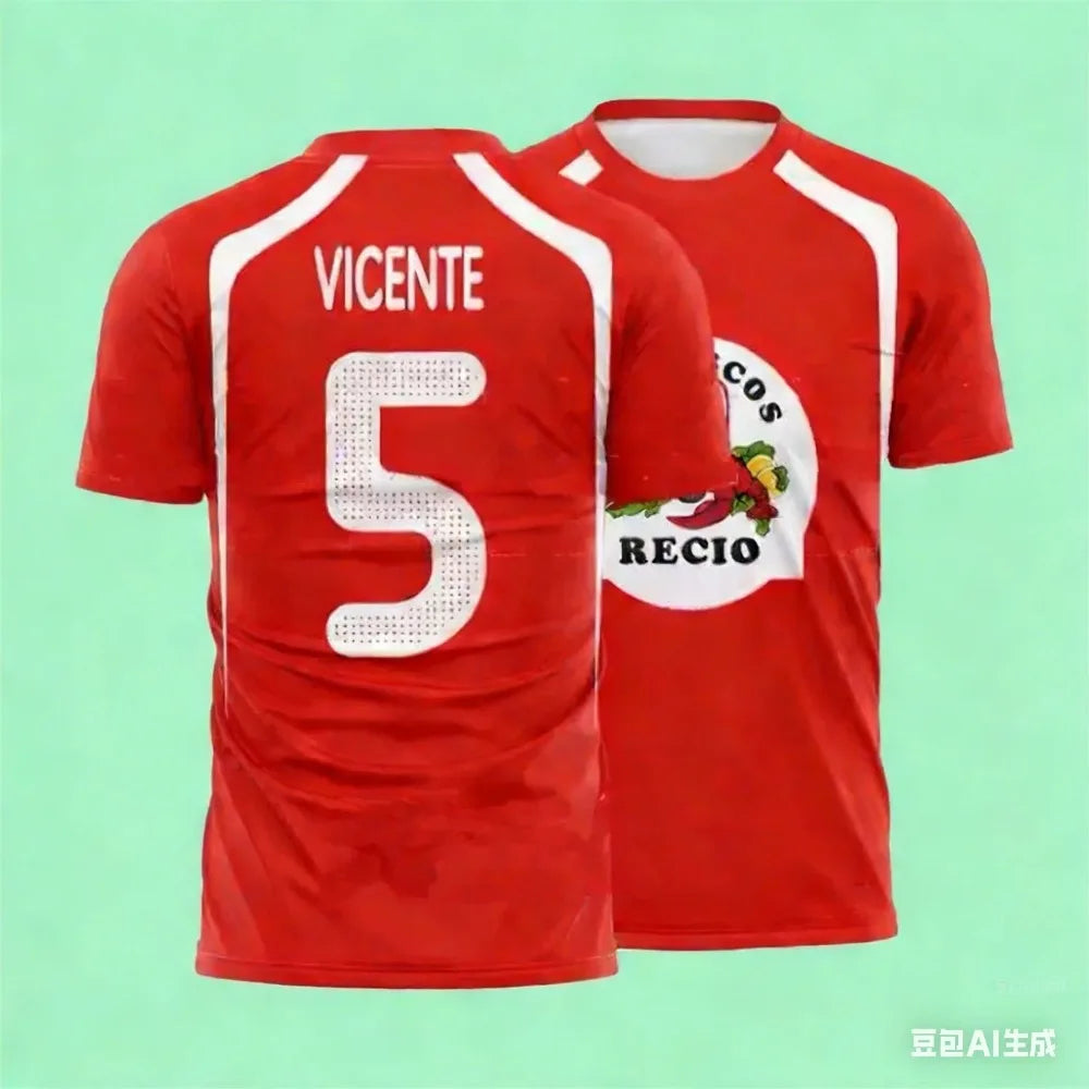 2026 Summer Amador Vicente Recio Football Jerseys Seafood Shrimp Recio Print T-Shirt Sportswear  Men'S Women'S T-Shirts