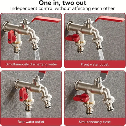 Garden Tools Brass Water Faucet 1/2" Outside & Inside Easy Turn On/Off Lever Handle Watering Supply Taps Ball Valve