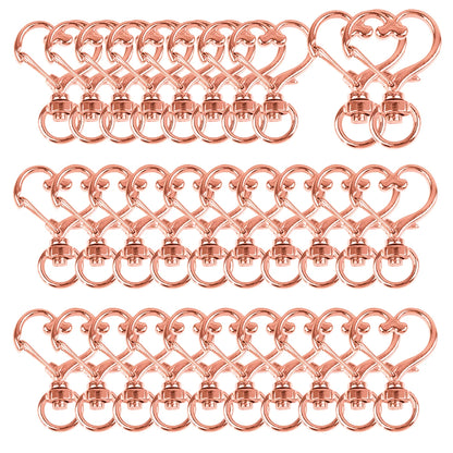 5/10/15/25/40/60Pcs Heart-Shaped Swivel Snap Hooks Metal Spring Snap Keychains Heart Clips Trigger for Lanyard Jewelry Charms