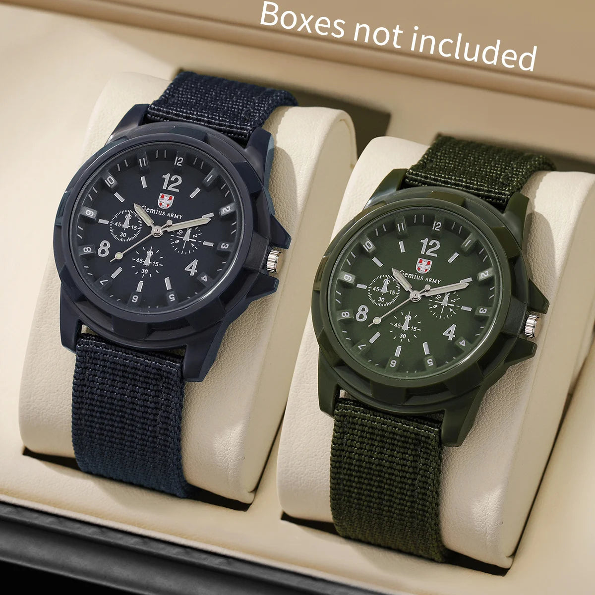 Surprise Mystery Watch Set Blind Box-2PCS/Set Men Sports Watches Casual Nylon Band Military Quartz Wristwatches（Without Box）
