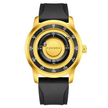 LIGE FOXBOX Fashion Man Magnetic Watch Unique Dial Business Stainless Casual Srolling Bead Waterproof Quartz Men's Watches Gifts