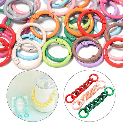 20Pcs/Lot Metal O Ring Spring Clasps Colorful Openable Round Carabiner Keychain Snap Hook Dog Chain Buckle DIY Jewelry Connector