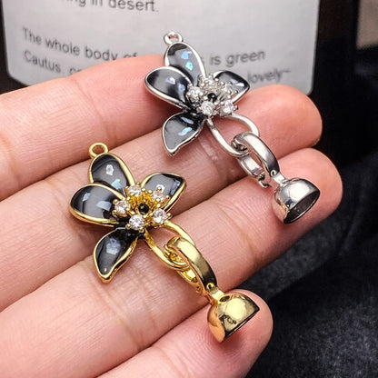 Juya Handmade Decorative Flower Connector Fastener Lock Hooks Clasps Accessories For DIY Women Fashion Needlework Jewelry Making