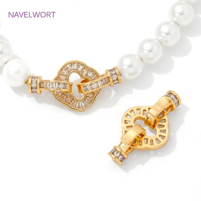 Luxury 18K Gold Plated Connectors Clasps,With Zircon Locks Clasps,Fasteners For Bracelet,DIY Necklaces Jewelry Making Findings