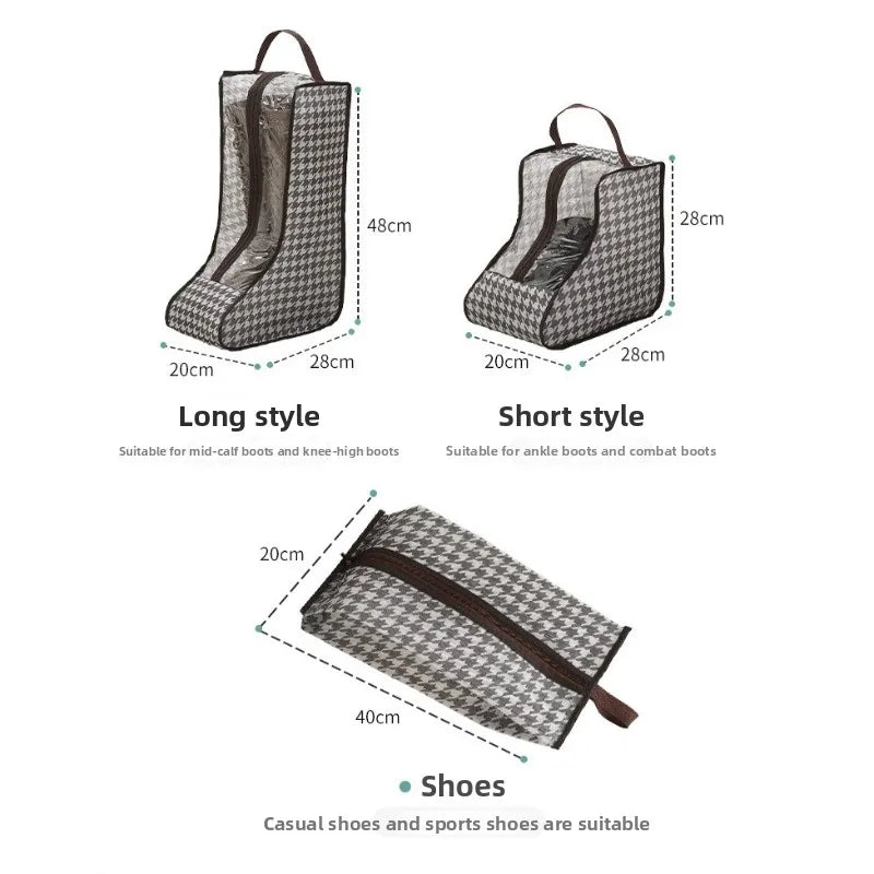 Tall Boot Storage Bags with Clear PVC Window Breathable Dustproof Organizer Prevent Slouching for Knee High Shoes Closet Women