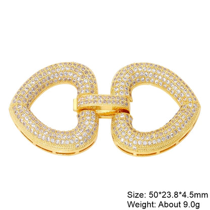 Juya DIY Copper 18K Gold Plated Pendant Connector Fastener Buttob Lock Clasps For Needlework Natural Stone Pearls Jewelry Making
