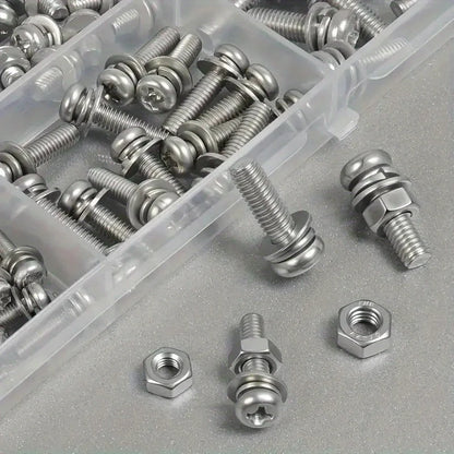 Hex Nuts and Bolt Set - 320 pieces/120 pieces, durable M2 - M5 metric size, universal hardware kit for DIY projects and repairs