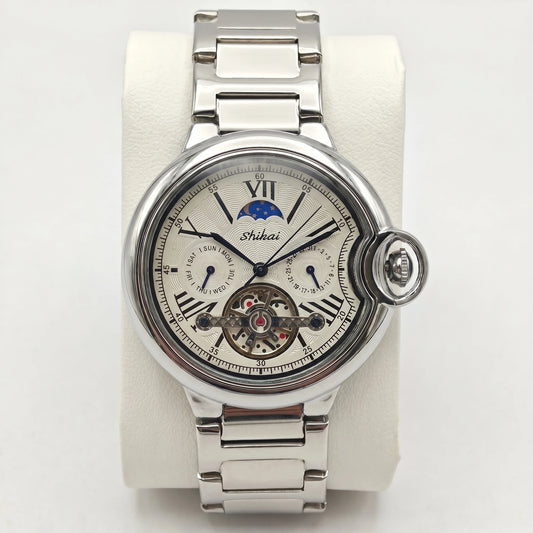 Mens Quartz Watch Stainless Steel Business Dress Wristwatch Roman Numeral Dial Daily Waterproof Gift Watch for Men