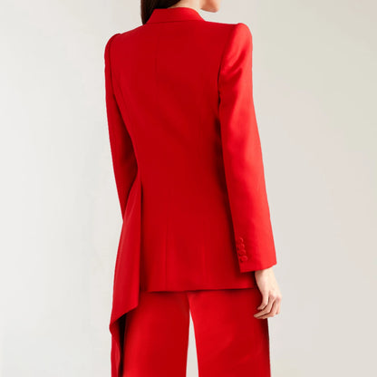 Allingentle Red PantSuit Women's 2 Piece Suit Set Elegant Pant Suit Set Business Party Blazer Office Work Outfits Customize