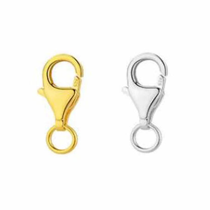 2pcs Genuine Real Pure Solid 925 Sterling Silver Lobster Buckle Clasps Claw Gold Buckles Connector Jewelry Making Findings