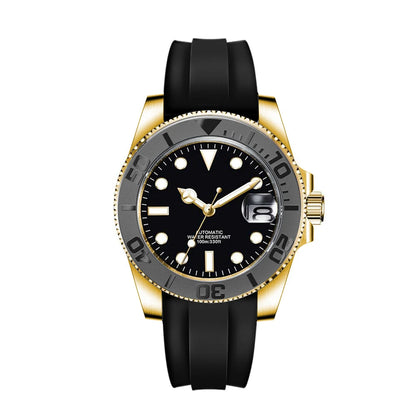 Custom logo 40mLuxury NH35/ Miyota Automatic Mechanical Wristwatch MenYacht Watch Clock Ceramic Bezel Two Tone Gold Rubber Band