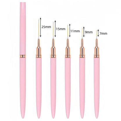 Nail Brush Pen 5pcs/set Nail Art Liner Brushes Set Elongated Striping Drawing Professional