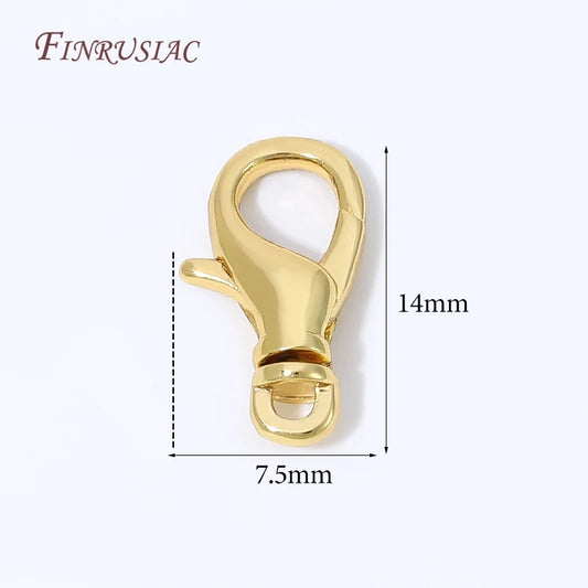 18K Gold Plated Mini Heart Spring Clasp,Lobster Clasp DIY Jewelry Making Findings Necklace Bracelet Connector Hook Accessories