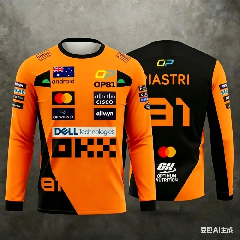 Norris No.4 Racing Suit Long-Sleeve Top Breathable Quick-Dry Fabric For Racing Fans Daily Casual Sports Wear