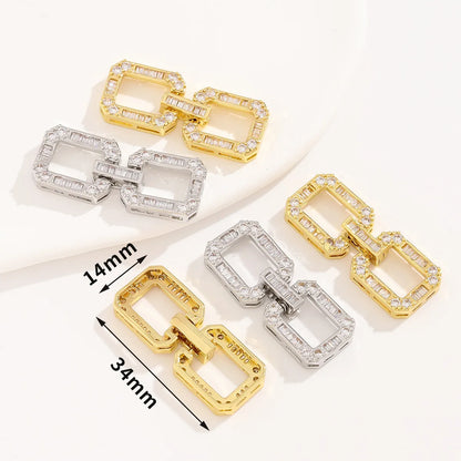 Juya 18K Gold Plated Decorative Sector Fastener Connector Lock Clasps Accessories For DIY Needlework Beads Pearls Jewelry Making