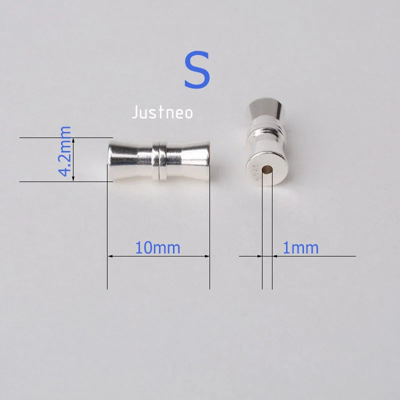 Solid 925 Sterling Silver Thread clasp , for Necklace / Bracelet Jewelry diy Components