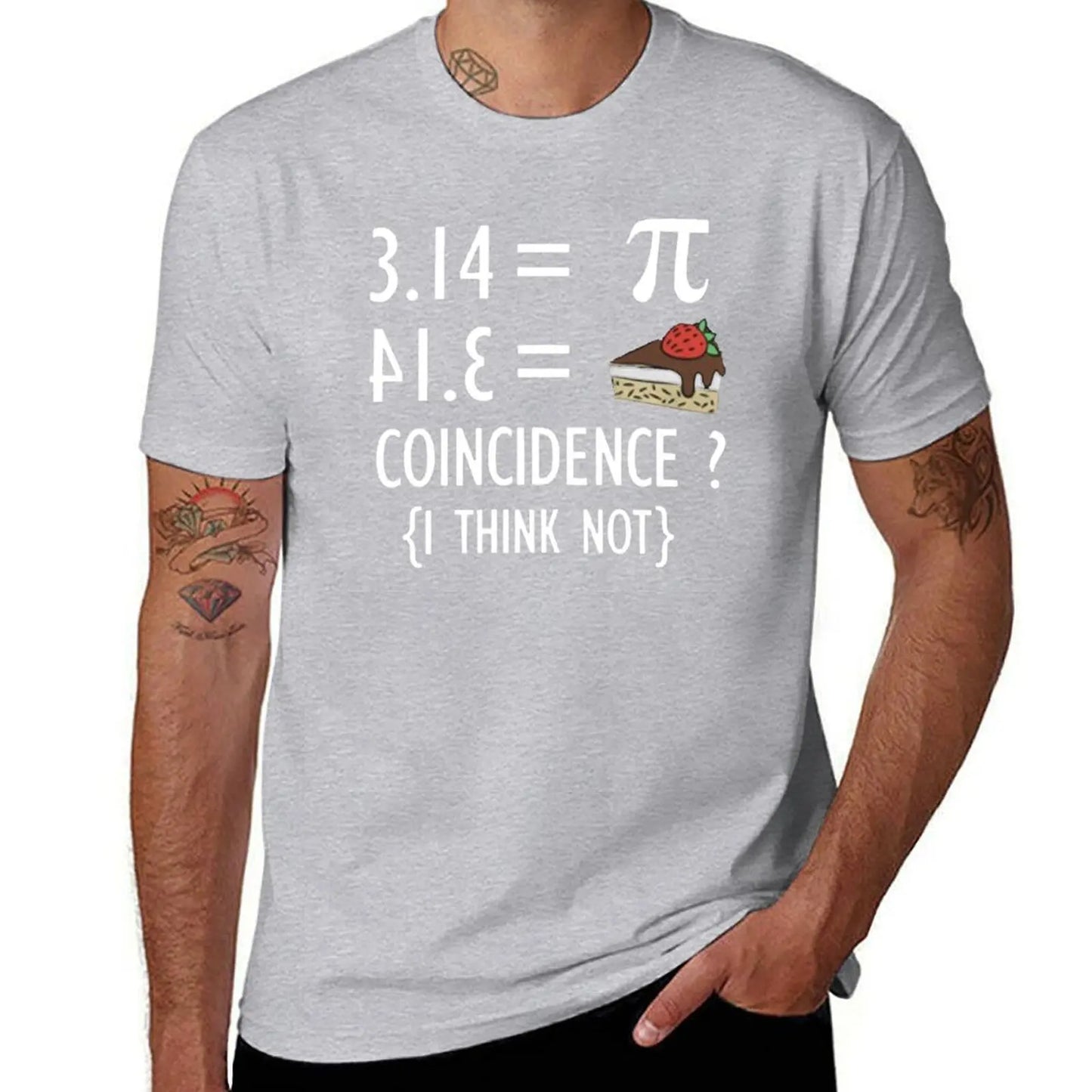 Funny Math T Shirt Gifts-Pi Number and Pie Coincidence I Think Not for Women Men T-Shirt for a boy mens funny t shirts