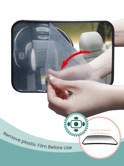 1 Pc Crash Tested And Certified Shatterproof Baby Car Mirror For Rear Facing Infant With Wide Larger Crystal Clear View