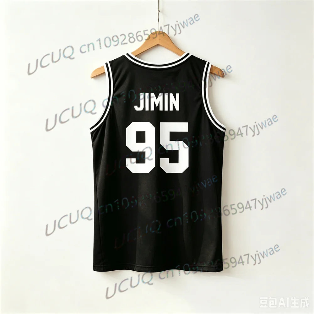 KPOP Concert Outfits JUNGKOOK Basketball Jersey Tank Top Breathable Sports Vest Casual Sleeveless Top Army Gift Men Women Vest
