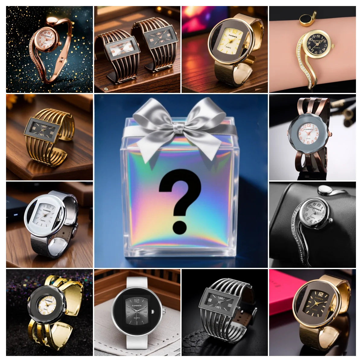2025 New Watch Blind Box Luxury Women Wristwatch Holiday Box Gifts, Random Surprise Watch Mystery Box for Family, Friend, Loved