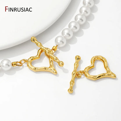 18K Gold Plated Brass Oval/Heart OT Clasps,Bracelet Connector O Toggle Clasps,DIY Bracelet Jewelry Making Findings
