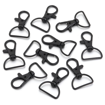 10pcs/lot Metal Swivel Clasps With D Rings Lanyard Snap Hooks Key Chain Clip Hook Lobster Claw Clasp For Keychain Jewelry Making
