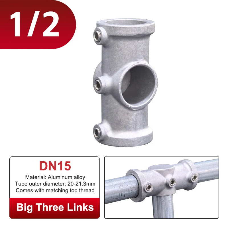 Aluminum Alloy Connector Elbow Tee Base Flat Three-dimensional Fitting Connection Fastener 20/25mm Steel Tube Shelf Parts