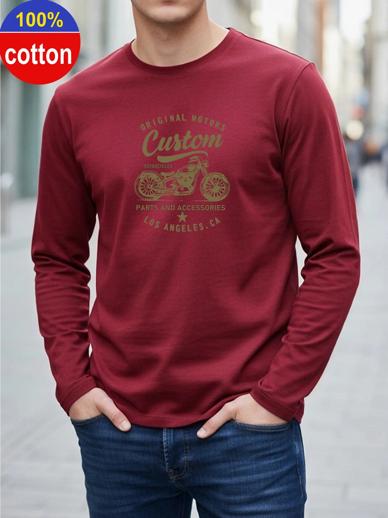 Men's Long Sleeve Casual Versatile T-Shirt Top