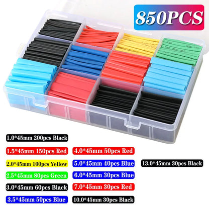 127-1060 pcs 2:1 Heat Shrink Tube Shrinking Assorted Polyolefin Insulation Sleeving Wire Cable Sleeves Wrap