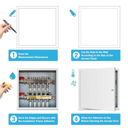 Access Panel for Drywall, with Lock and Key, for Ceiling, Electrical Conduits, Heavy Duty Metal Steel Access Door White