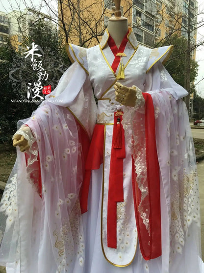 Officials Bless Prince Yue Heavenly Shen Cos Clothing Xie Lian Cosplay Red White Style Ancient Cosplay Costume Hanfu Halloween