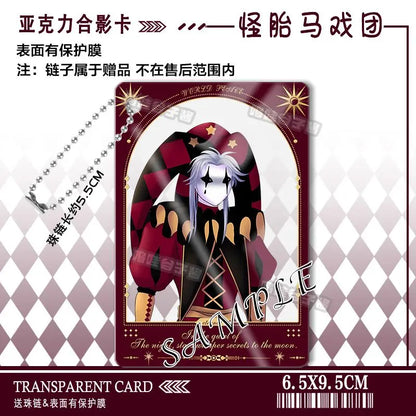 The Freak Circus Pierrot Cosplay Anime Acrylic Photo Card Keychain Pendant Backpack Accessory Cartoon Gift