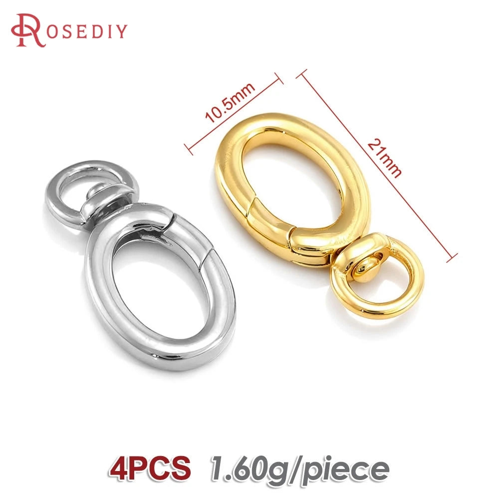 18K Gold Color Brass Rotatable Lobster Clasps Connect Clasps Jewelry Necklaces Bracelets Making Diy Findings Accessories