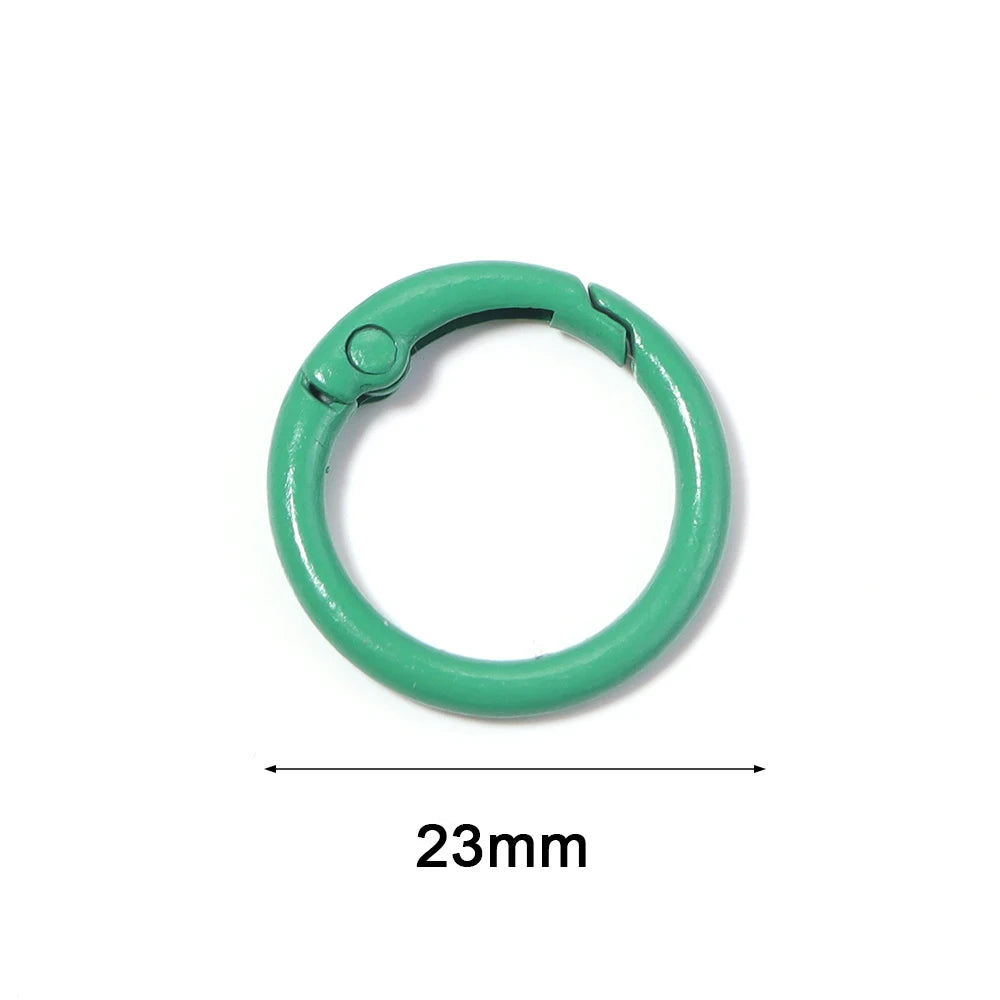20Pcs/Lot Metal O Ring Spring Clasps Colorful Openable Round Carabiner Keychain Snap Hook Dog Chain Buckle DIY Jewelry Connector