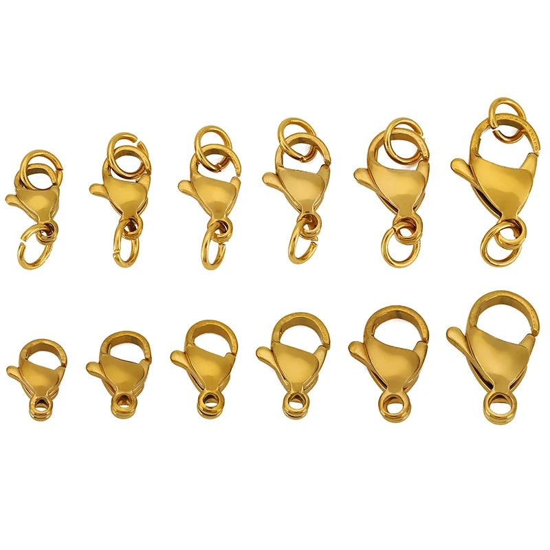 20pcs Stainless Steel Lobster Clasps With Jump Rings Connectors Clasp for Bracelet Necklace DIY Jewellery Making Supplies
