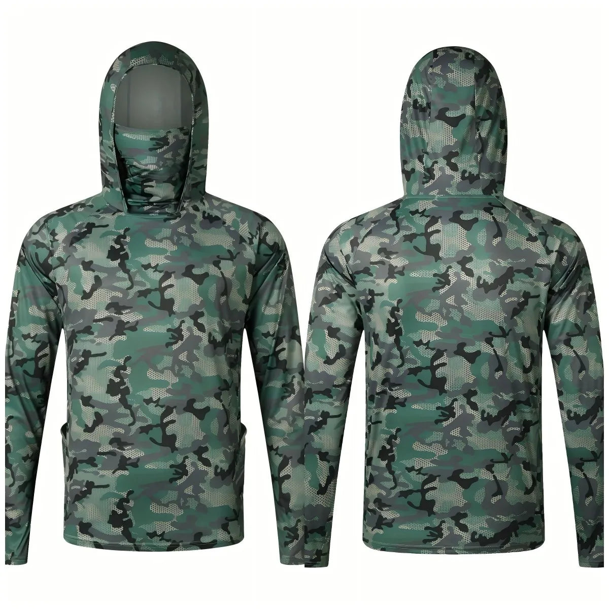 European and American men's summer new camouflage print soft breathable fishing suit long sleeved T-shirt outdoor casual top