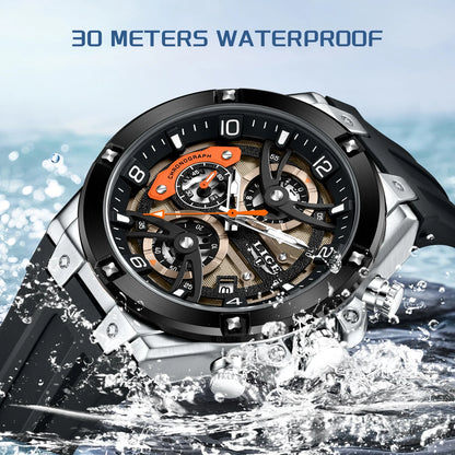 LIGE Simple Fashion Quartz Man Watch Silicone Outdoor Casual Sports Waterproof Luminous Calendar Random Gift Box Watches for Men