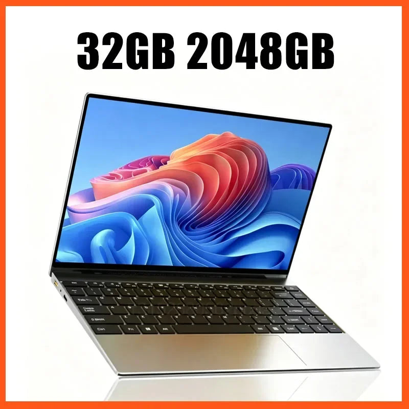 2026 New 14.1 Inch Ultra Thin Laptop Intel N95 Win11 DDR4 16/32GB RAM 2TB SSD Portable Business Student Notebook