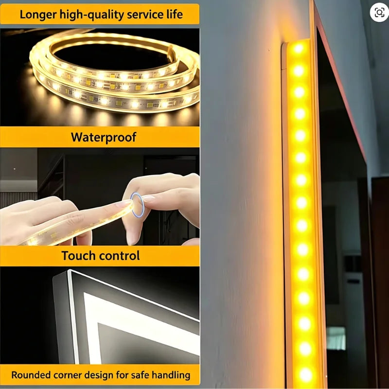 Customize smart mirror Wi-Fi Control With Weather Date Time Display Black Mirror TV Show LED Lighting Smart Wall-Mounted LED
