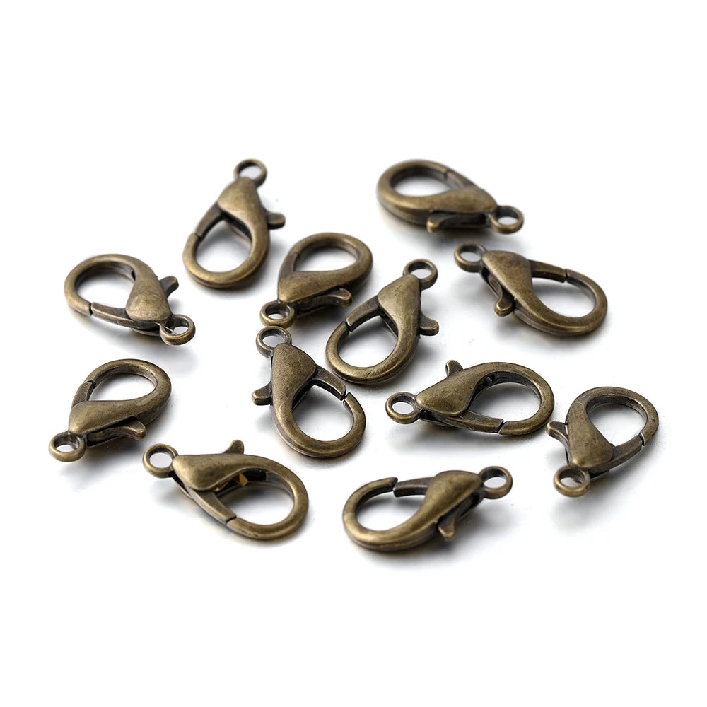 10pcs Multiple Size Lobster Clasps Bracelets Connector Necklace Hooks Findings for DIY Chains Jewelry Making Supplies Wholesale