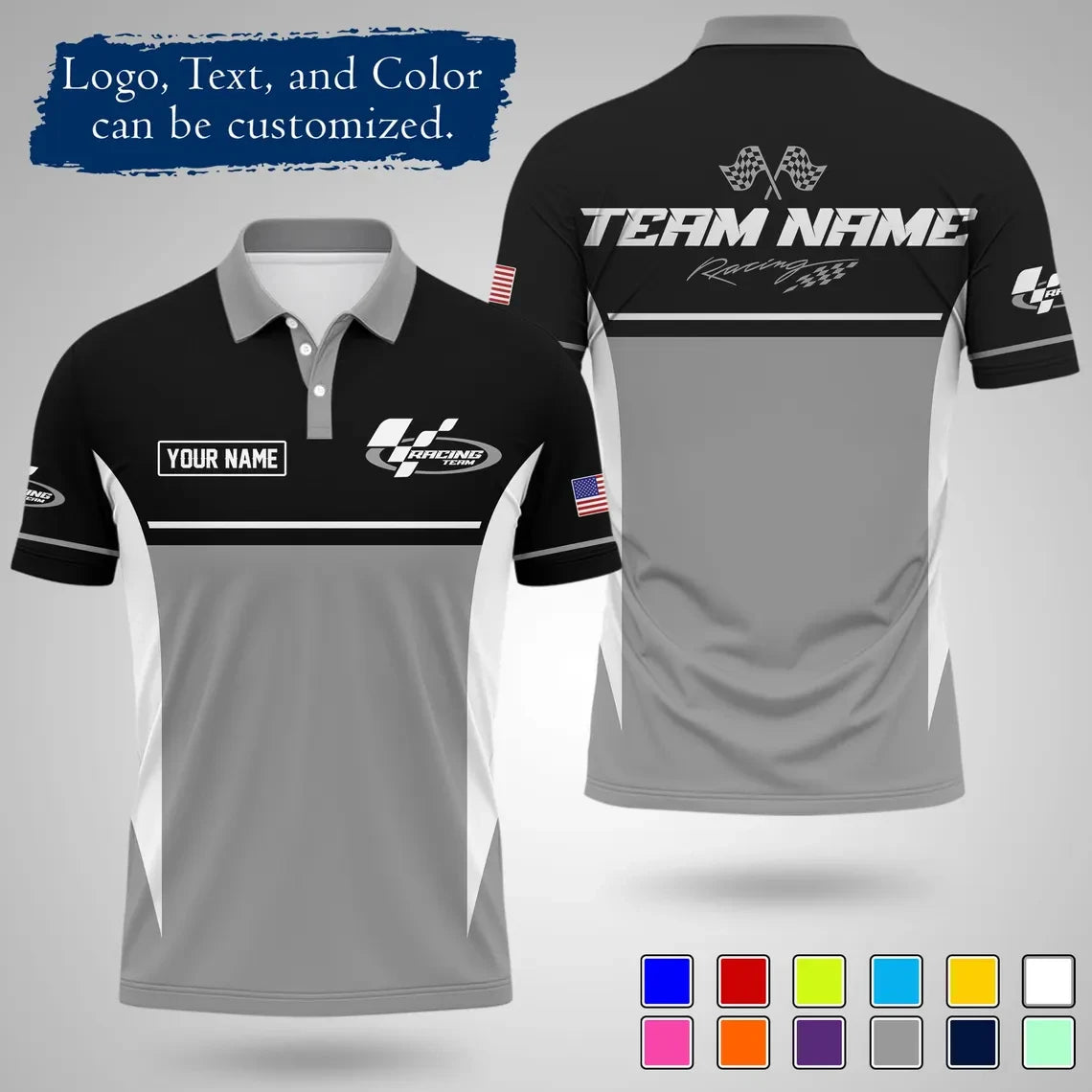 2026 New Custom Racing Polo Shirt Personalized Name Team Logo And Color Design Quick Dry Lapel Sports Jersey For Racing Teams