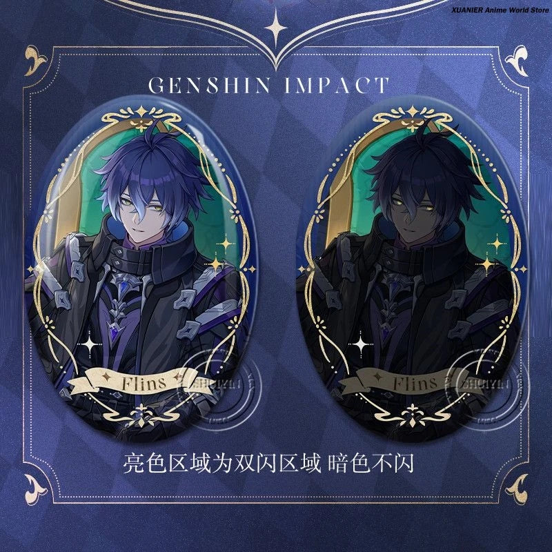 Anime Kyryll Chudomirovich Flins Series Genshin Impact Cartoon Collect Badge Brooch Pin Pendant Bedge Decor Cosplay Gift