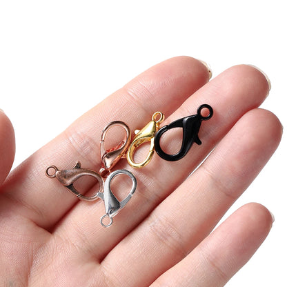 10pcs Multiple Size Lobster Clasps Bracelets Connector Necklace Hooks Findings for DIY Chains Jewelry Making Supplies Wholesale